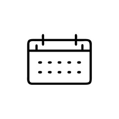 Outline calendar icon with rounded corners date dots symbol graphic