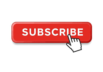 Red Subscribe Button with Notification Bell Icon – YouTube Style Click Banner, CTA Graphic Element for Channel Growth, Social Media, and Digital Marketing

