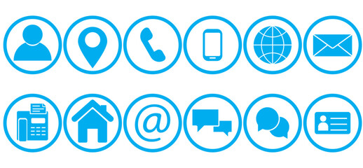 Blue Symbol Icon Set – Technology, Internet, and Business Interface Icons