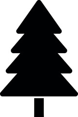 Obraz premium Minimalist black fir tree silhouette icon