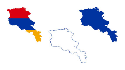 Obraz premium Set of Armenia map isolated on white background, vector illustration design