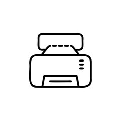 Outline icon a document scanner with dashed lines technology office