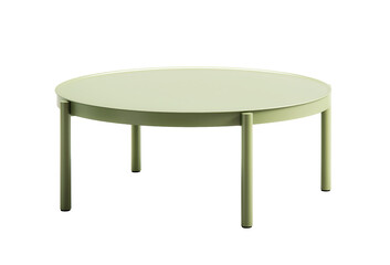 Modern round green coffee table isolated on transparent background