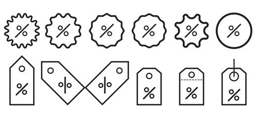 Vector Discount Badge Icon for Sale and Promotion with Price Tags