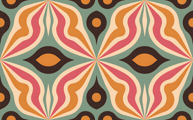 Retro 70s style abstract geometric pattern background