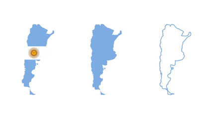 Set of Argentina map isolated on white background, vector illustration design