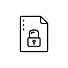 Outline icon a locked document with three dots security file