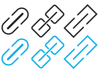 Link Chain Icon Set – Vector Hyperlink and Connection Symbols in Modern Outline Style
