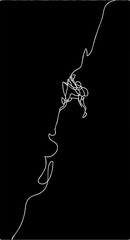 Minimalistic art of mountain climber