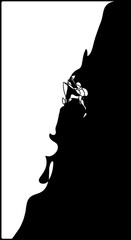 Silhouette of Mountain climber 