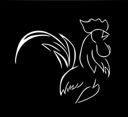Silhouette of rooster chicken 