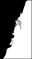 Silhouette of Mountain climber