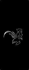 Silhouette of rooster chicken 