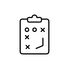 Outline icon clipboard with tic tac toe game vector