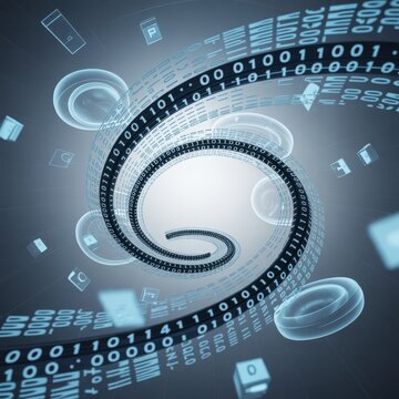 Digital spiral data stream binary code