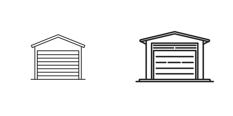 Garage door icon illustration with simple structure and modern design concept