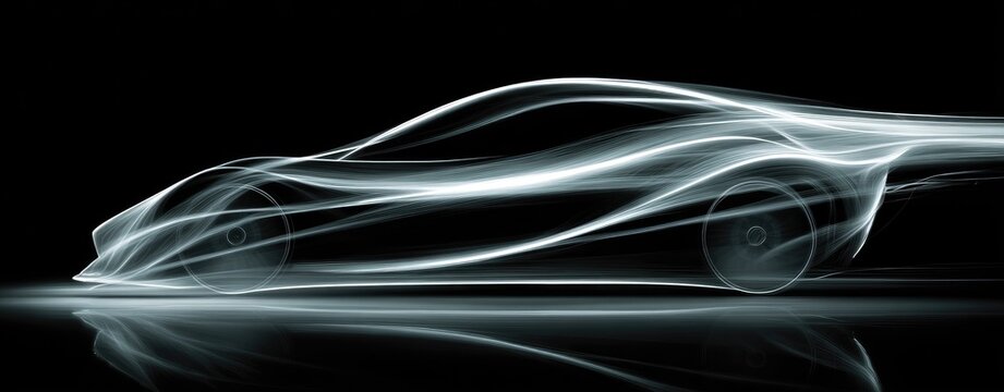 Abstract, light-based sports car design