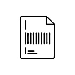 Simple icon a document with barcode lines paper scan