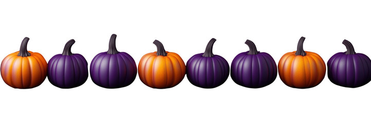 PNG Halloween pumpkins border purple background decoration.
