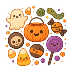 PNG Cute Halloween candy illustration