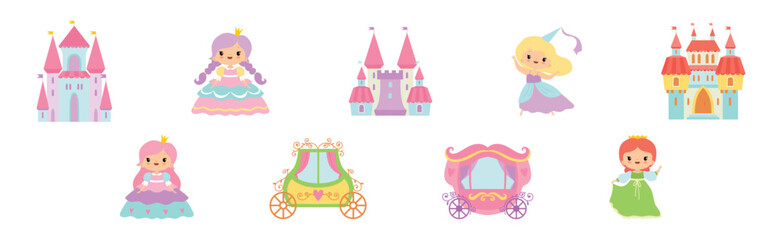 Little Princess Object and Royal Attribute Vector Set