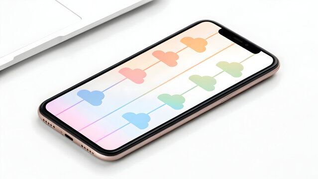 pastel cloud computing visualization mobile device