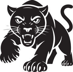 Obraz premium Panther Vector Illustration Feline Predator Silhouette Aggressive Art
