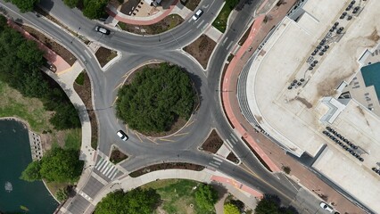 Urban road roundabout