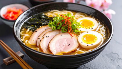 Tonkotsu Ramen, Asian cuisine. AI