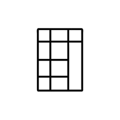 Outline a grid pattern on a graphic icon