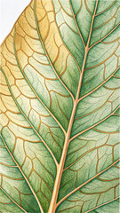 Detailed leaf vein texture green yellow