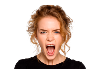 young woman screaming