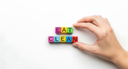 Eat Clean Message with Colorful Blocks