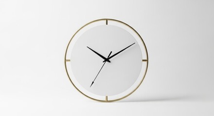 Minimalist oval desk clock with gold accents and black hands