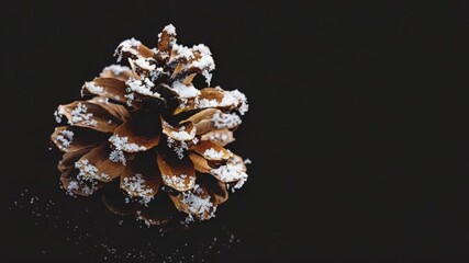 Close-up of a pine cone covered in frost - Powered by Adobe