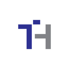 Initials TH Letters Logo Design