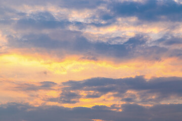 Fiery orange sunset sky. Beautiful sky