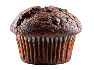  Chocolate Muffin on white background 