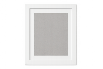 White frame with grey canvas showing transparent background, perfect for showcasing artwork or photos