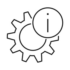 Hand hold gear line icon. Customer relationship management concept vector illustration