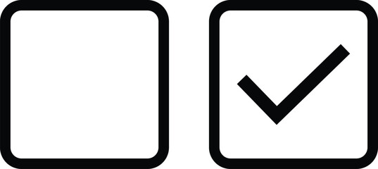 Checkbox icon set with blank . Check and uncheck icons .  
