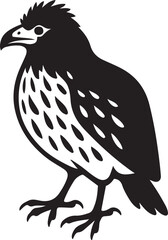 Bird silhouette with patterned feathers black design, Decorative bird vector illustration