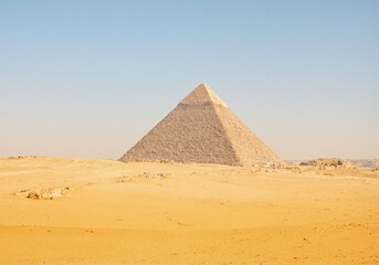 Majestic giza pyramid in golden desert