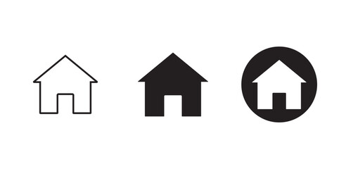 Home Icon Vector – Real Estate, House, Property, and Building Symbol
