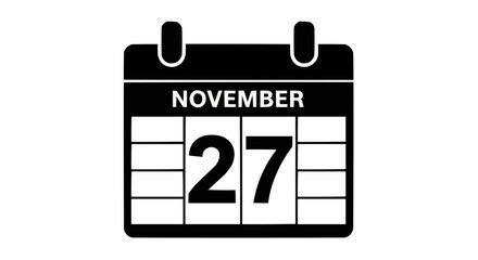 vector calendar icon 27 november