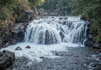 Fototapeta premium Majestic waterfall scene