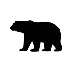 Polar bear silhouette vector flat illustration design. 