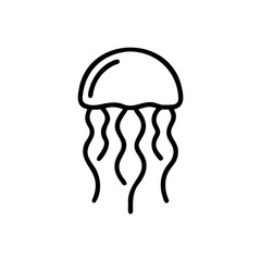 Minimalist outline icon a jellyfish silhouette simple © SandhaRani