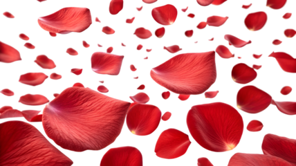 red rose lobes flying isolated on transparent background