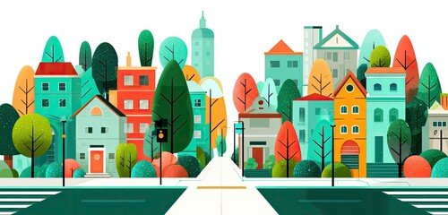 Colorful cityscape illustration
